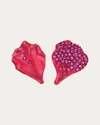 Anabela Chan Women's Ruby Petal Stud Earrings 18k Gold In Red