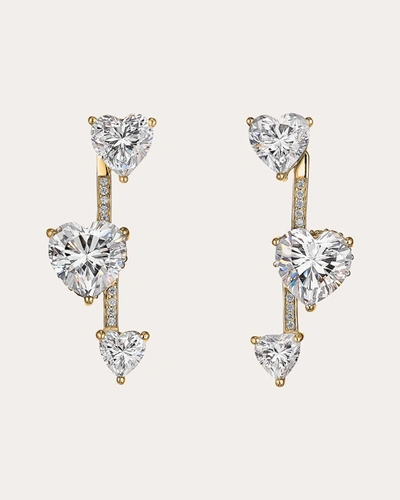 Anabela Chan Pendulum 18k Yellow Gold Diamond Heart Earrings