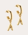 Elizabeth Moore Women's Puffy 14k Gold Single Initial Earring In Gold