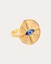 Elizabeth Moore Women's Eye Of The Sun 14k Yellow Gold, Tanzanite, & Diamond Ring In Gold