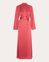 La Perla Vestaglia Long Silk Wrap Robe In Red