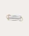 Spinelli Kilcollin Women's Sonny 18k Gold Sterling Silver And Diamond Linked Rings In Silver