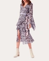Diane Von Furstenberg Desma Wrap-effect Printed Chiffon Midi Dress In Grey