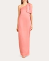 Sachin & Babi Chelsea One-shoulder Georgette Bias Gown In Pink