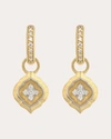 JUDE FRANCES WOMEN'S SHADOW MOROCCAN SMALL PAVÉ SHIELD EARRING CHARMS