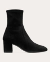 Stuart Weitzman Yuliana 60 Suede Leather Ankle Boot In Black