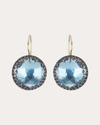Larkspur & Hawk Women's Sky Blue Foil Olivia Button Earrings 14k Gold In Blue
