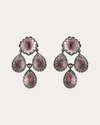 Larkspur & Hawk Women's Cognac Foil Antoinette Girandole Earrings Sterling Silver In Neutrals