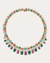 Anabela Chan 18ky Yellow Gold Tutti Frutti Multi-stone Necklace In Pink