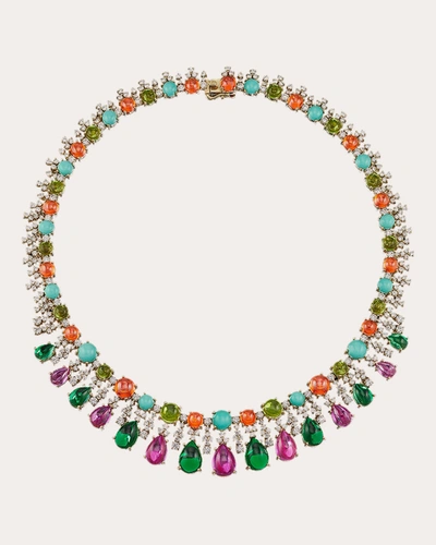 Anabela Chan 18ky Yellow Gold Tutti Frutti Multi-stone Necklace In Pink