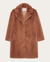 Stand Studio Women's Camille Faux-fur Cocoon Coat In Brown