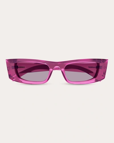 Saint Laurent Eyewear Rectangular Frame Sunglasses In Purple