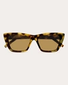 SAINT LAURENT WOMEN'S SQUARED CAT-EYE SUNGLASSES