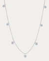 GRAZIELA GEMS WOMEN'S 18K WHITE GOLD SMALL FLOATING DIAMOND STATION NECKLACE