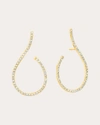 GRAZIELA GEMS WOMEN'S DIAMOND MEGA SWIRL TEARDROP EARRINGS