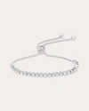 Graziela Gems Women's Floating 18k Gold Diamond Bolo Bracelet In Silver