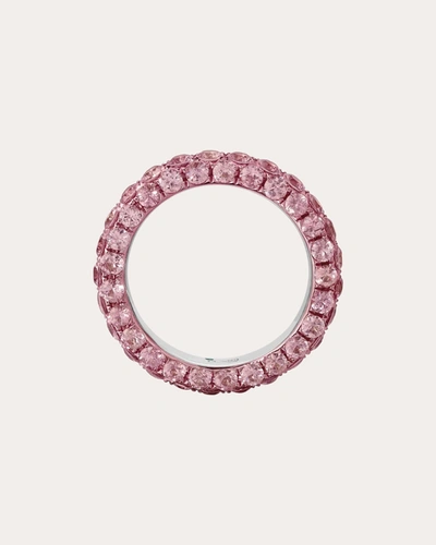 Graziela Gems 18k White Gold Pink Sapphire 3-sided Ring