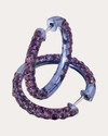 GRAZIELA GEMS WOMEN'S LARGE AMETHYST 3-SIDED HOOP EARRINGS