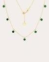 GRAZIELA GEMS WOMEN'S FLOATING EMERALD STATION NECKLACE