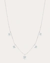 GRAZIELA GEMS WOMEN'S 18K WHITE GOLD LARGE FLOATING DIAMOND STATION NECKLACE