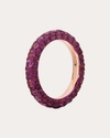 Graziela Gems 18k Rose Gold Magenta Sapphire 3-sided Ring In Pink