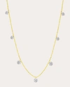 GRAZIELA GEMS WOMEN'S 18K GOLD SMALL FLOATING DIAMOND STATION NECKLACE