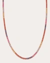 Graziela Gems Women's Magia 18k Gold Sapphire Tennis Necklace In Rainbow