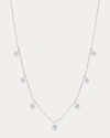 GRAZIELA GEMS WOMEN'S 18K WHITE GOLD MEDIUM FLOATING DIAMOND STATION NECKLACE