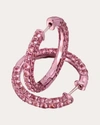 GRAZIELA GEMS WOMEN'S LARGE PINK SAPPHIRE 3-SIDED HOOP EARRINGS