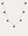 Graziela Gems Blue Sapphire Floating Necklace In White Gold/blue