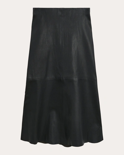 By Malene Birger Women's Simoas Leather Midi Skirt In Black