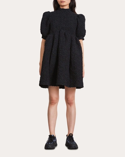 Cecilie Bahnsen Uma Puff-sleeves Smocked Mini Dress In Blue