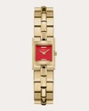 BREDA WOMEN'S SCARLET & 18K GOLD-PLATED RELIC BRACELET WATCH