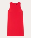Theory Sleeveless Admiral Crepe Mini Shift Dress In Red