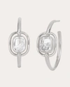 Moritz Glik Women's Elo 25 18k Gold Crystal And Diamond Shaker Hoop Earrings In Silver