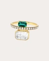 Moritz Glik Women's 18k Gold Crystal Emerald And Diamond Shaker Ring In Green