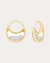 Moritz Glik Petite Purses 18k Yellow Gold Diamond Shaker Earrings In White