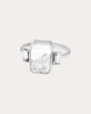 MORITZ GLIK WOMEN'S THREE-STONE EMERALD-CUT SHAKER RING