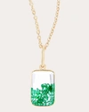 Moritz Glik 18k Yellow Gold Emerald And Sapphire Necklace In Green