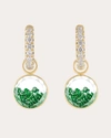 Moritz Glik Women's Gala 18k Gold Crystal Emerald And Diamond Shaker Hoop Earrings In Green