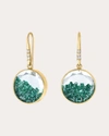 Moritz Glik Women's Core 15 18k Gold Crystal Emerald And Diamond Shaker Drop Earrings In Green