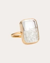 Moritz Glik Women's Ten Fourteen 18k Gold Crystal And Diamond Shaker Ring In White