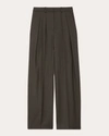 Theory Double Pleat Pant In Sleek Flannel In Grey