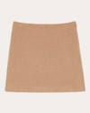 Theory Women's Tweed High-waist Mini Skirt In Brown