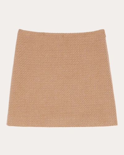 Theory Women's Tweed High-waist Mini Skirt In Bright Camel