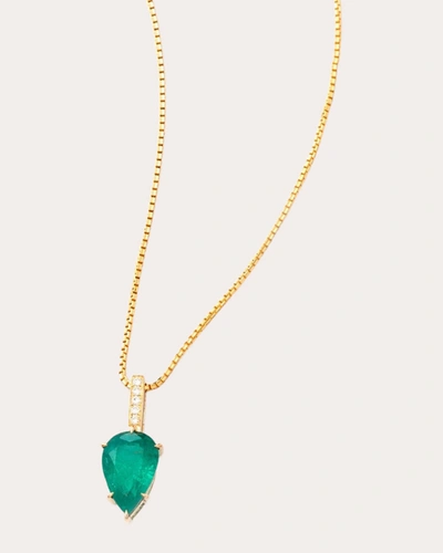 Yi Collection 18k Yellow Gold Emerald And Diamond Arrow Necklace In Green