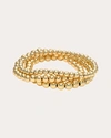 Zoe Lev Bead Stack 14k Yellow Gold Plated Sterling Silver Bracelet Set Of 3 In Gold
