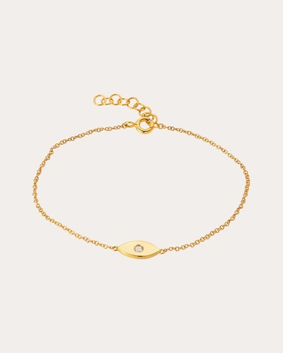 ZOE LEV WOMEN'S EVIL EYE 14K GOLD DIAMOND CHARM BRACELET