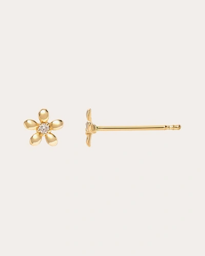 ZOE LEV WOMEN'S FLOWER 14K GOLD DIAMOND STUD EARRINGS