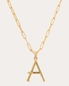 Zoe Lev Women's Large Nail 14k Gold Diamond Initial Pendant Necklace In Black